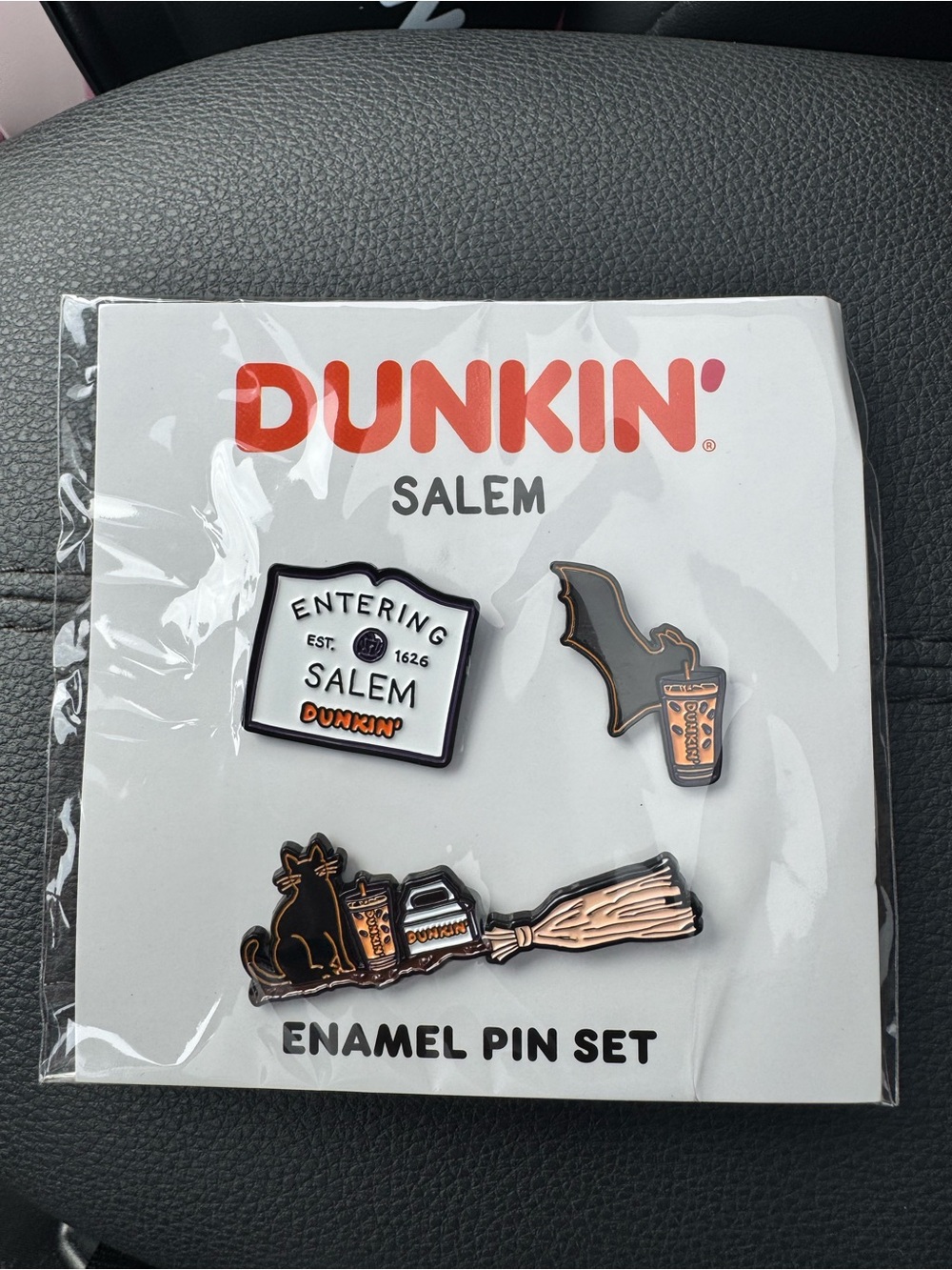 Dunkin Salem Enamel Pin Set - Black, White & Orange